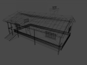 winter hunting hut 3D Model