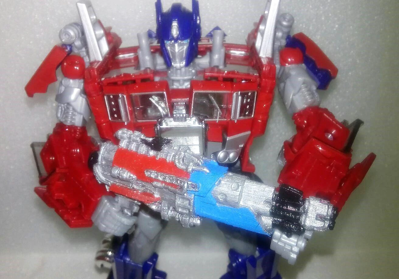 transformers dotm aoe optimus prime tri-barrel blaster 3D Print Model .c4d .max .obj .3ds .fbx .stl .blend 