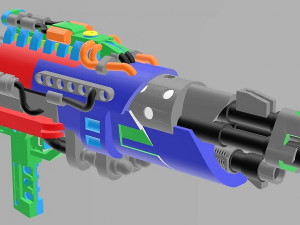 transformers dotm aoe optimus prime tri-barrel blaster 3D 프린트 모델