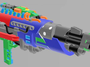 transformers dotm aoe optimus prime tri-barrel blaster 3D Print Model