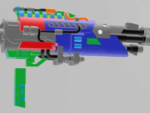 transformers dotm aoe optimus prime tri-barrel blaster 3D Print Model