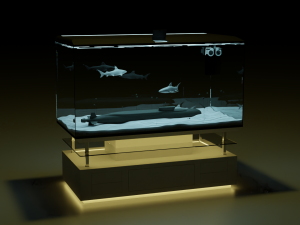 simple aquarium on a stand 3D मॉडल