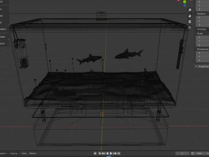 simple aquarium on a stand 3D Model
