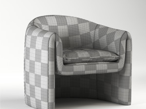 velvet sculptural chair Modèle 3D