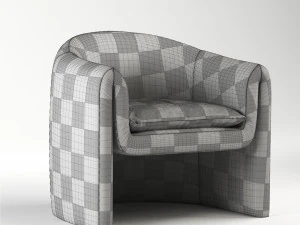 velvet sculptural chair 3D Model