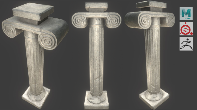 pillar Model 3D .c4d .max .obj .3ds .fbx .stl .blend 