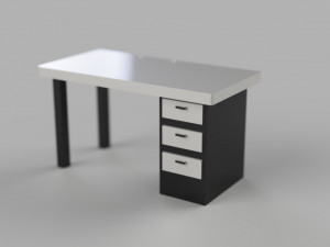 table with chest of drawers Model 3D