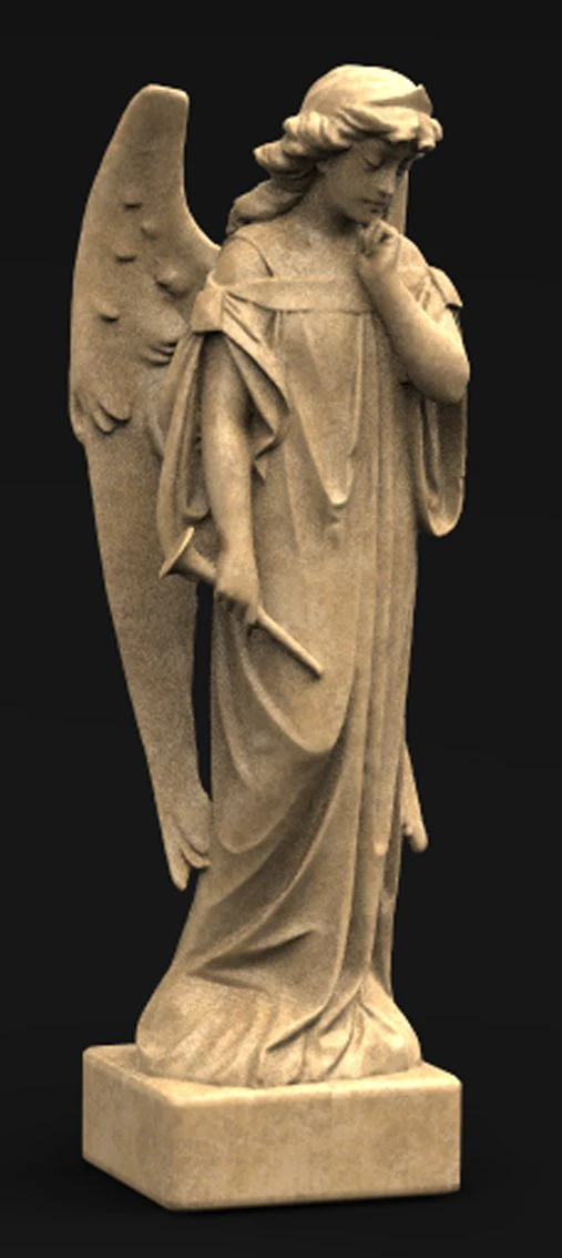 angel statue 6 3D Model .c4d .max .obj .3ds .fbx .stl .blend 