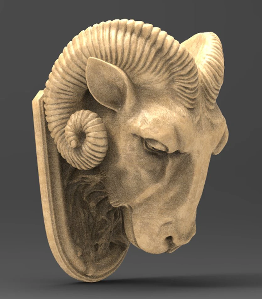 ram carved 3D Model .c4d .max .obj .3ds .fbx .stl .blend 