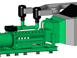 motogenerador Modelo 3D