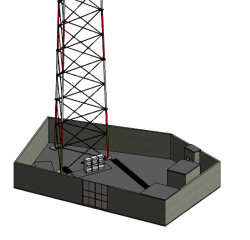 sitio con torre 3D Модель .c4d .max .obj .3ds .fbx .stl .blend