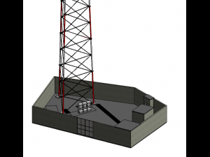 sitio con torre 3D Модель