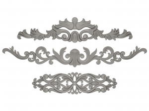 Decorative plaster modelings flowers 3Dモデル