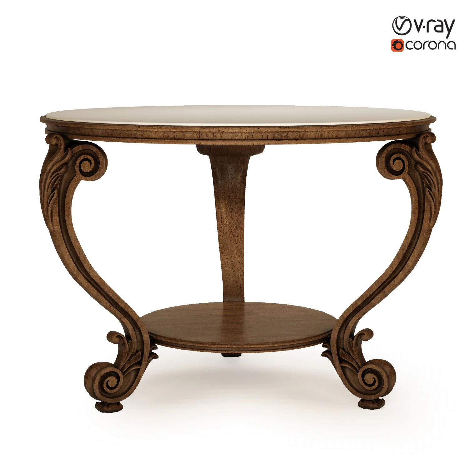 Classic table 3D Model .c4d .max .obj .3ds .fbx .stl .blend