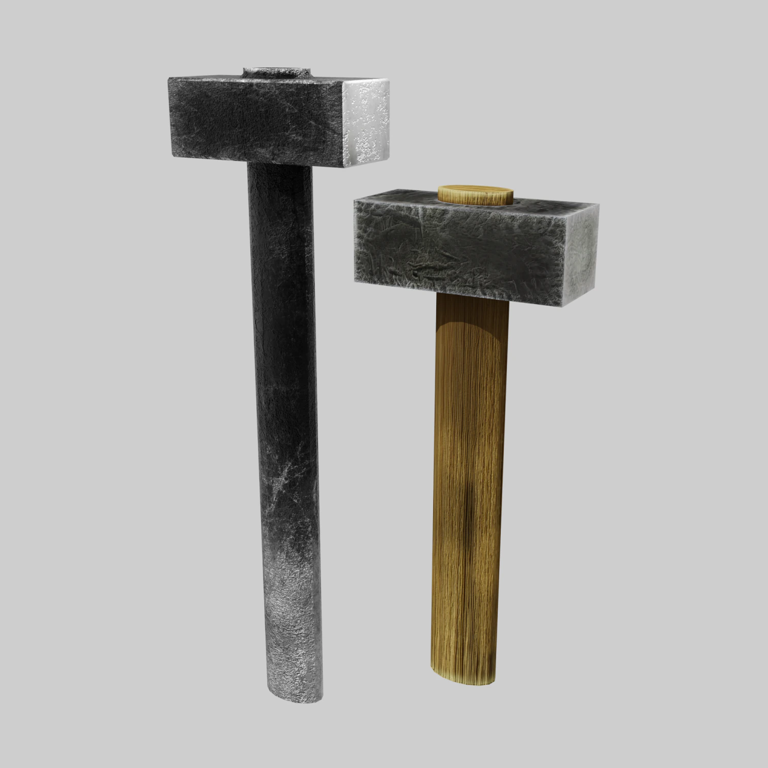 sledgehahher and hammer 3D Model .c4d .max .obj .3ds .fbx .stl .blend 