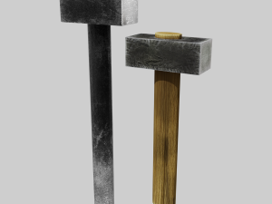 sledgehahher and hammer 3D Model