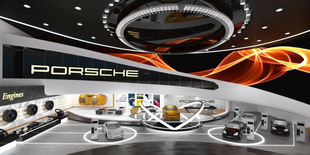 Car showroom 3D Модель .c4d .max .obj .3ds .fbx .stl .blend 