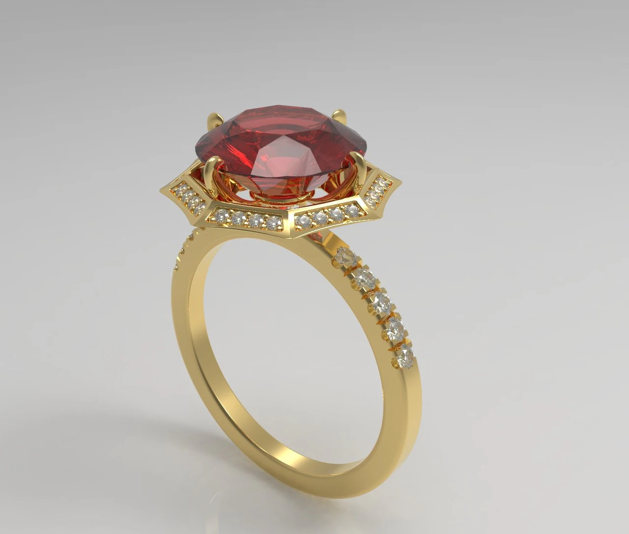octagon ring 3D Model .c4d .max .obj .3ds .fbx .stl .blend