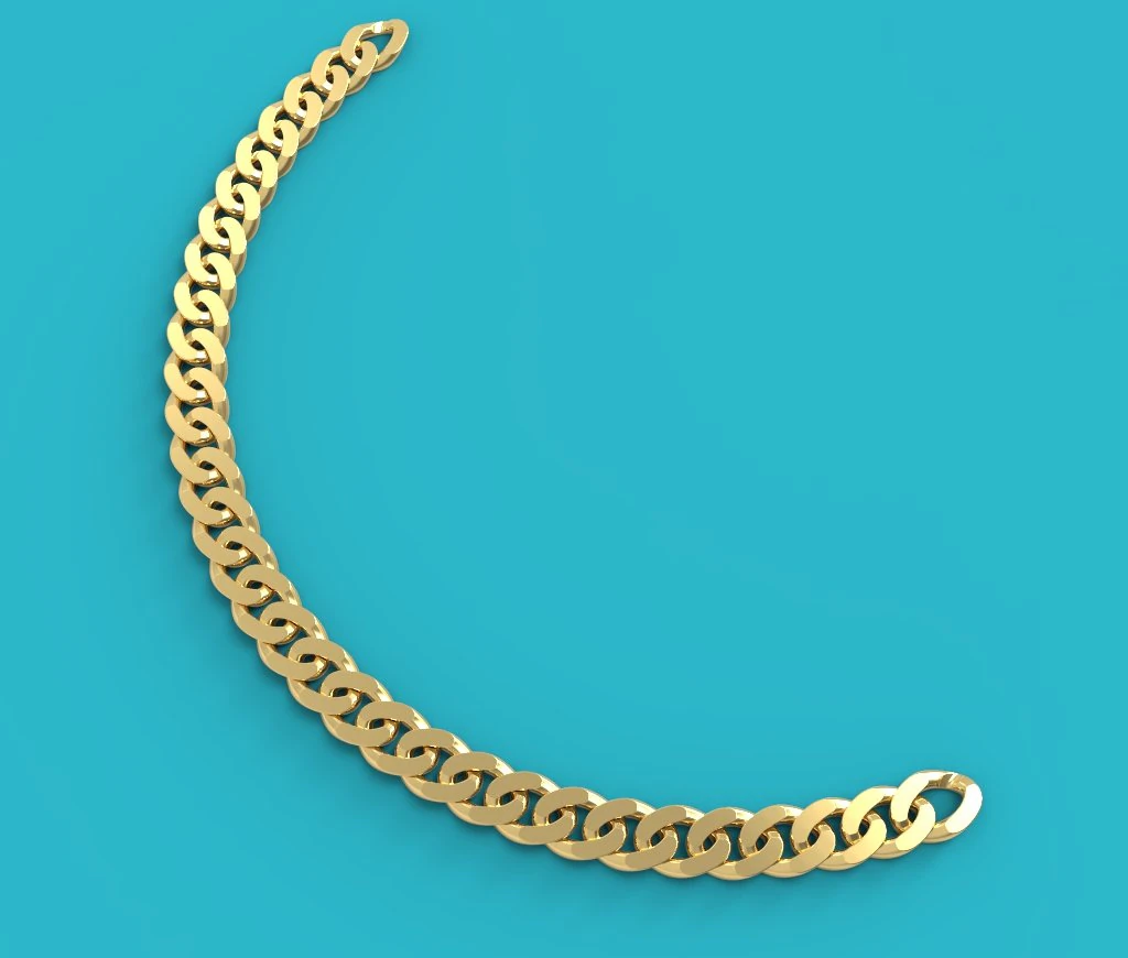 cuban chain 3D Model .c4d .max .obj .3ds .fbx .stl .blend