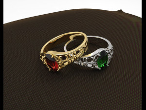 ring with ruby 3D मॉडल
