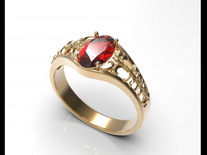 ring with ruby 3Dモデル