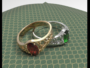 ring with ruby 3D मॉडल