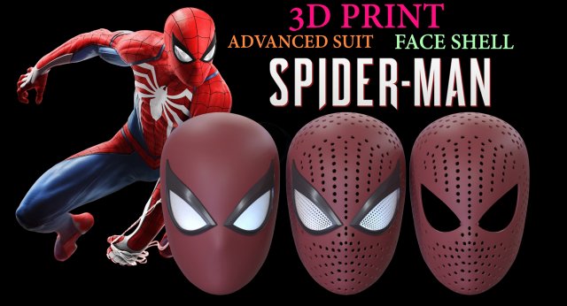 SPIDER MAN FACESHELL FOR 3D PRINTING-STL FBX ZTL 3D Принт Модель .c4d .max .obj .3ds .fbx .stl .blend 