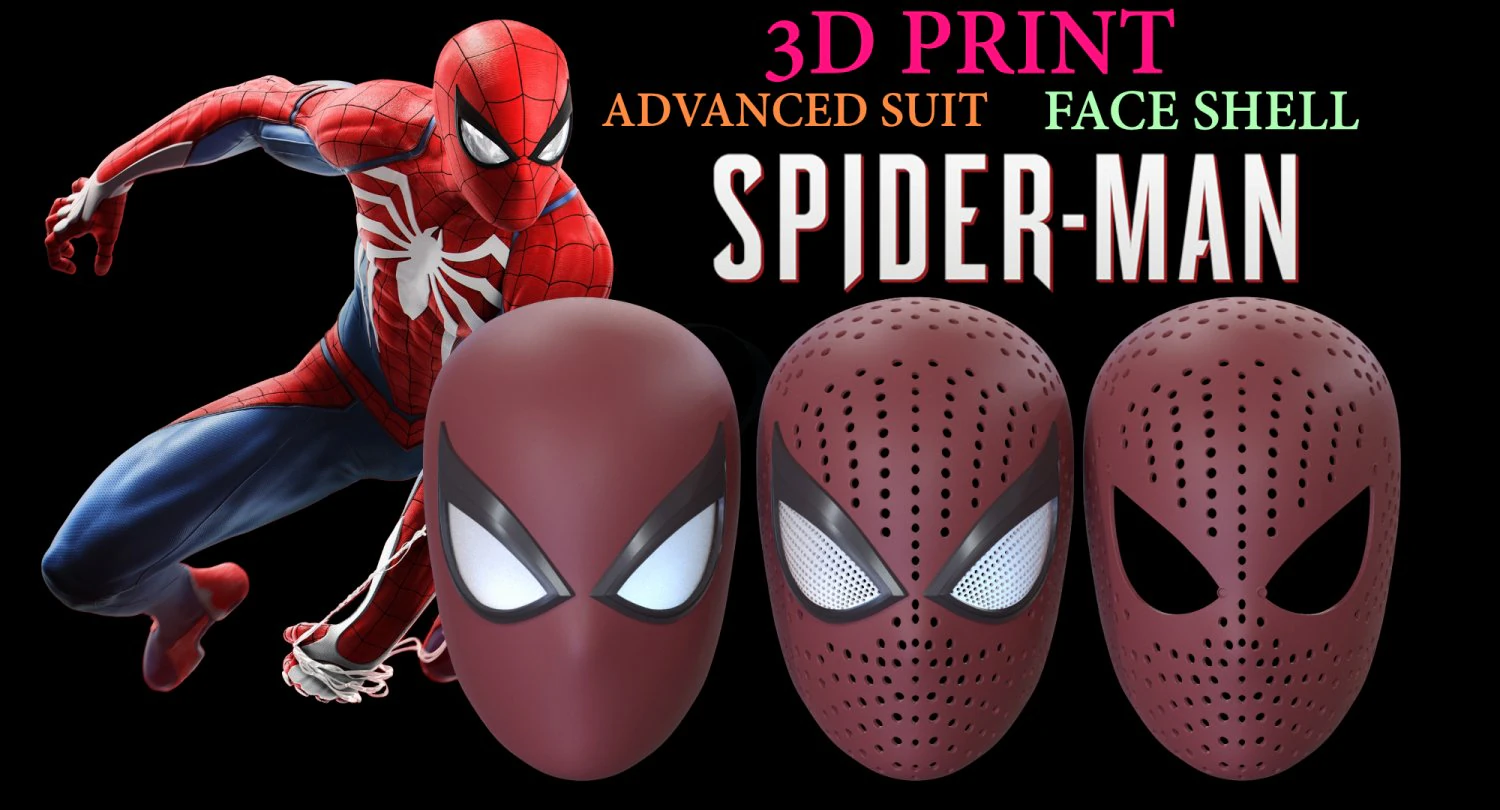 SPIDER MAN FACESHELL FOR 3D PRINTING-STL FBX ZTL 3D Print Model .c4d .max .obj .3ds .fbx .stl .blend 