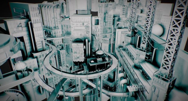 cyberpunk city 3D Модель .c4d .max .obj .3ds .fbx .stl .blend 