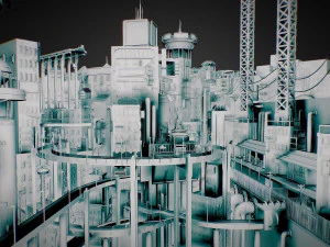 cyberpunk city 3D Model