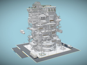 cyberpunk city 3Dモデル
