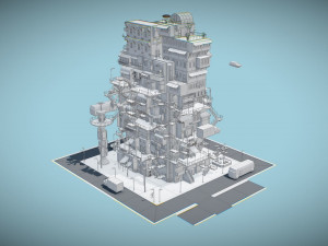 cyberpunk city 3Dモデル