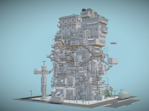 cyberpunk city 3Dモデル