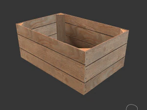 cole&ccedil;&atilde;o de caixas de madeira low poly Modelo 3D