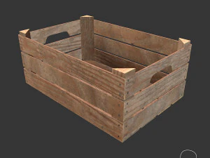 cole&ccedil;&atilde;o de caixas de madeira low poly Modelo 3D