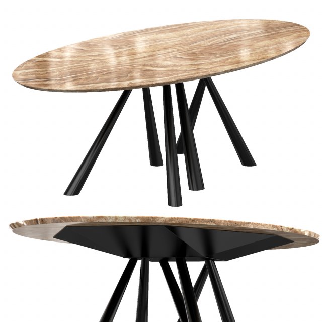 forest oval table Modello 3D .c4d .max .obj .3ds .fbx .stl .blend 