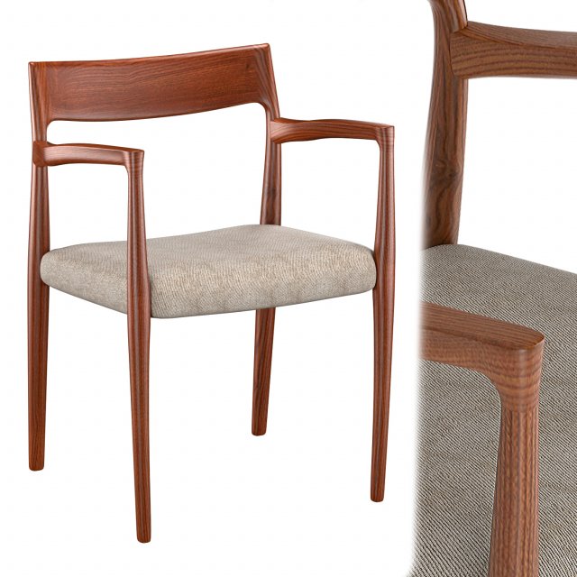 moller model 57 armchair 3D Model .c4d .max .obj .3ds .fbx .stl .blend 