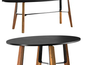 Liu ct owalny stolik kawowy Model 3D