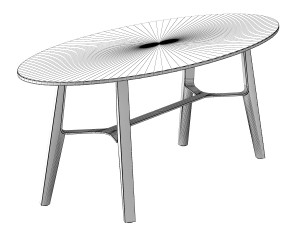 liu ct oval coffee table 3Dモデル