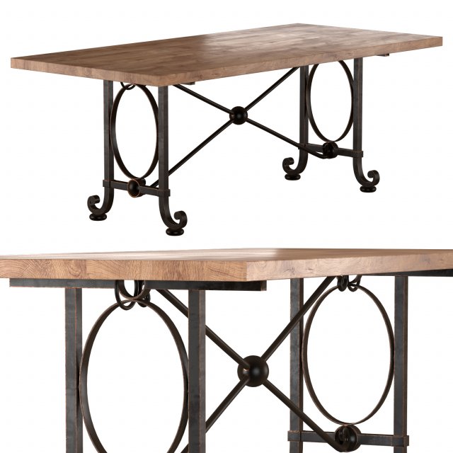 gilbert poillerat dining table 3D 모델 .c4d .max .obj .3ds .fbx .stl .blend 