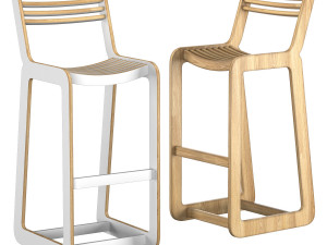 d-bar chair slatted 3D Model