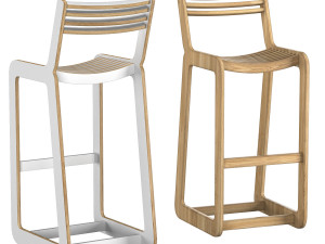 d-bar chair slatted 3D Model