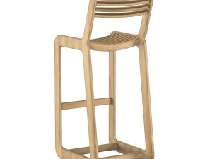 d-bar chair slatted 3D Model