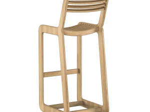 d-bar chair slatted 3D Model