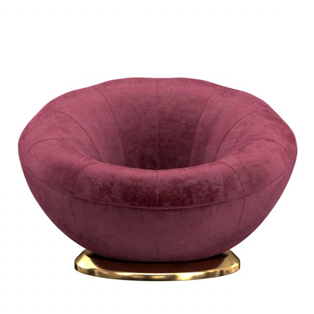 groovy upholstered armchair 3D Model