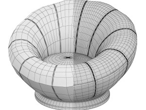 groovy upholstered armchair Modelo 3D