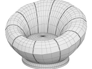 groovy upholstered armchair Modelo 3D