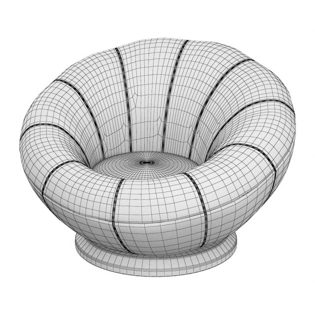 groovy upholstered armchair 3D Model in Chair 3DExport