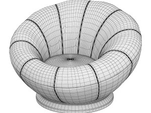 groovy upholstered armchair Modelo 3D