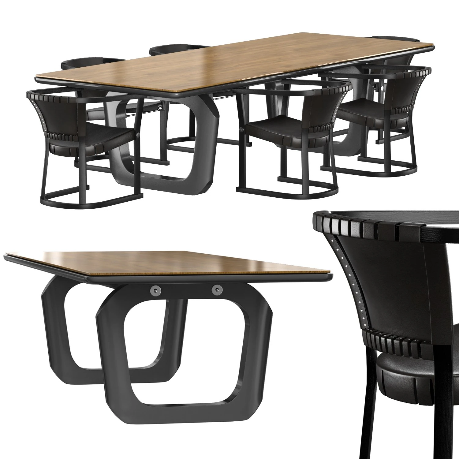 mesa de comedor 4221 and chair t13 set-1 3D Model .c4d .max .obj .3ds .fbx .stl .blend 